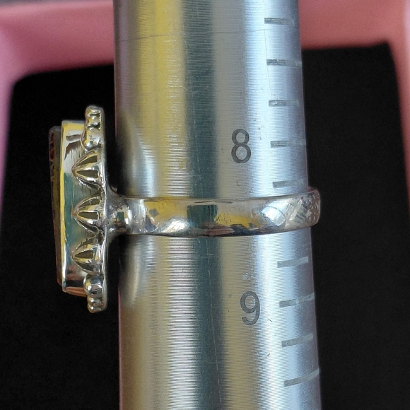 Iridescent Ammolite Silver Statement Ring Size 8.5 - Picture 15 of 15